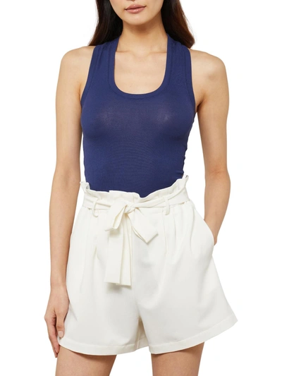 Bcbgmaxazria Womens High Waist Tie Belt Casual Shorts In White