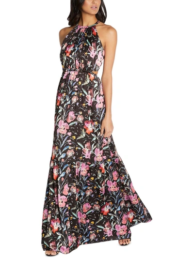 Aidan Mattox Womens Printed Sleeveless Maxi Dress In Multi