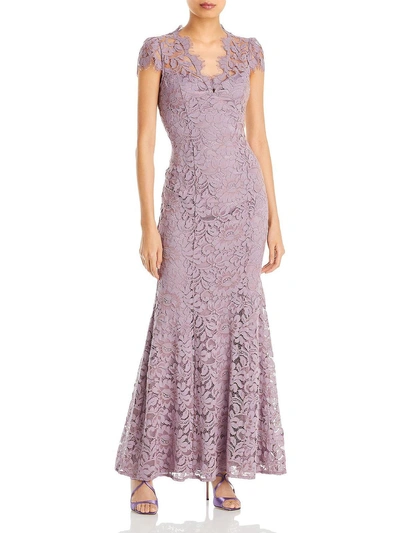 Eliza J Womens Lace Long Evening Dress In Purple