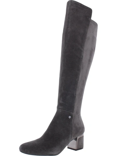 Dkny Cora Knee High Boots Womens Suede Tall Knee-high Boots In Black