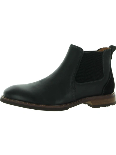 Florsheim Lodge Mens Leather Round Toe Ankle Boots In Black