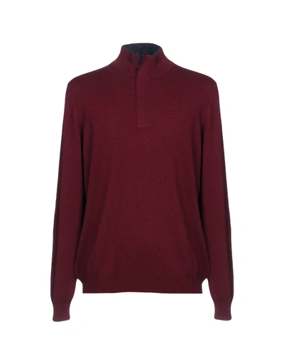 Gran Sasso Sweater With Zip In Maroon