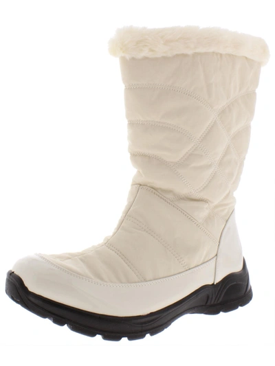 Easy Street Cuddle Womens Quilted Faux Fur Winter Boots In Multi
