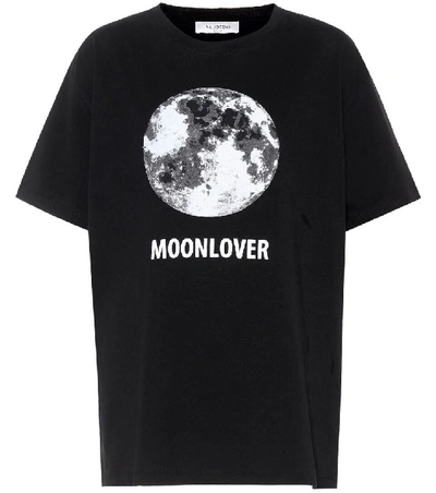 Valentino Moonlover Printed T-shirt In 0no Black