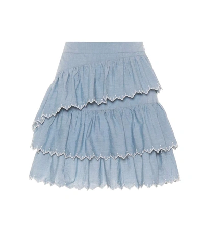 Ulla Johnson Ella Embroidered Cotton Skirt In Female