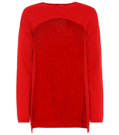Valentino Cropped Cashmere Sweater In Red