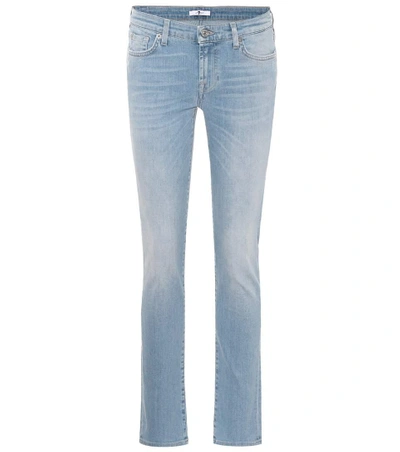 7 For All Mankind Pyper Mid-rise Skinny Jeans In Blue