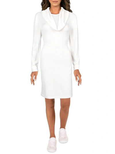 Tart Womens Ribbed Short Sweaterdress In White