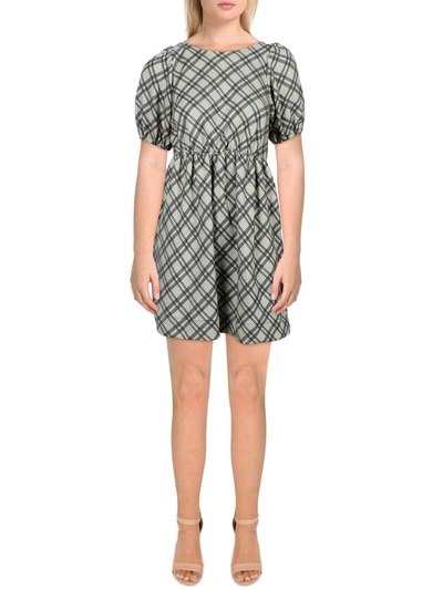 Line & Dot Lisa Womens Puff Sleeve Short Mini Dress In Multi
