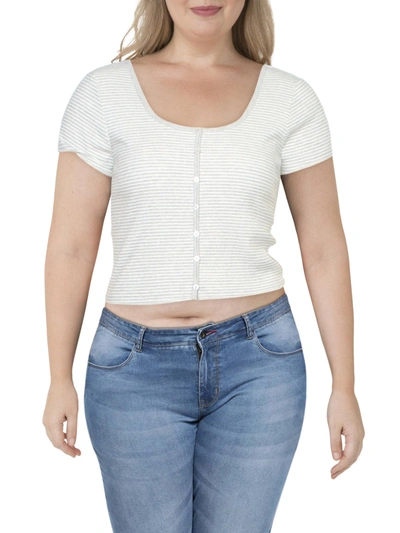 Hippie Rose Juniors Womens Ribbed Striped Top In Multi