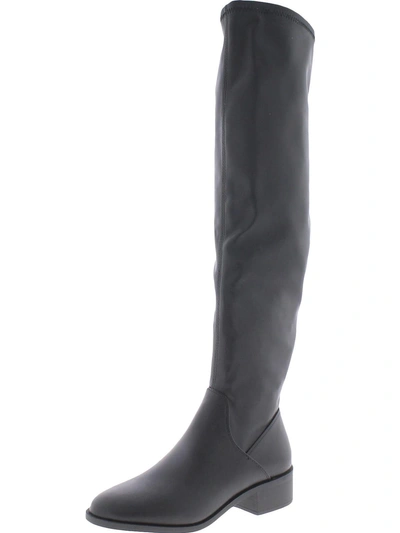 Steve Madden Sadie Womens Faux Leather Tall Over-the-knee Boots In Black