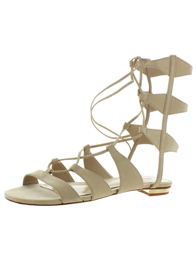 Schutz Erlina Womens Strappy Lace Up Gladiator Sandals In White