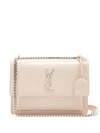 Saint Laurent Sunset Crocodile-effect Leather Cross-body Bag In Light Pink