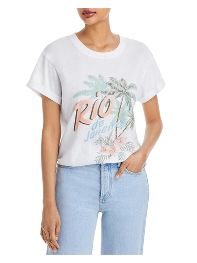 Chaser Womens Graphic Cuffed T-shirt In Multi