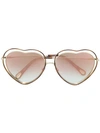 Chloé Heart Shaped Sunglasses In 238 Havana/brown