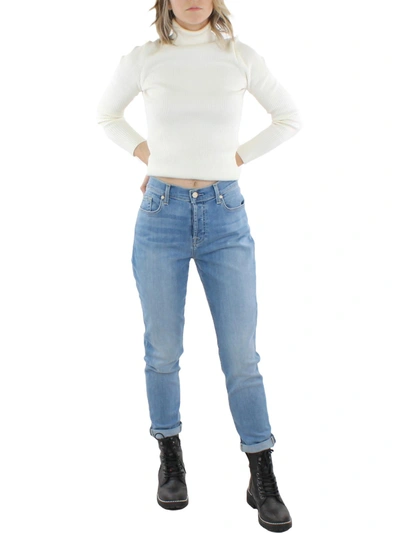 7 For All Mankind Josefina Womens High Rise Slim Fit Boyfriend Jeans In Multi