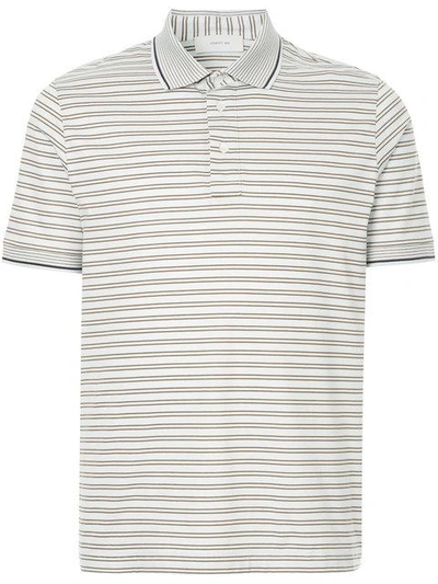 Cerruti 1881 Striped Polo Shirt In White