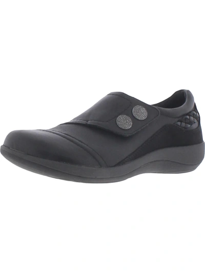 Aetrex Karina Womens Leather Slip On Monk Shoes In Black