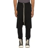 Rick Owens Drkshdw Black Drop Crotch Shorts In 09 Black