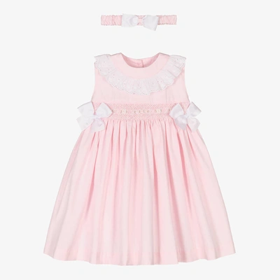 Pretty Originals Kids' Girls Pink Smocked Dress Set