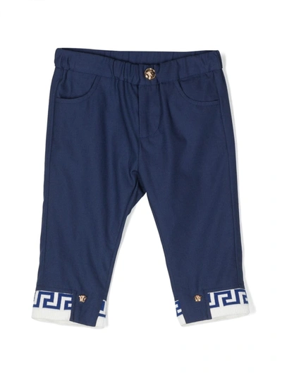 Versace Babies' Boys Blue Greca Trousers