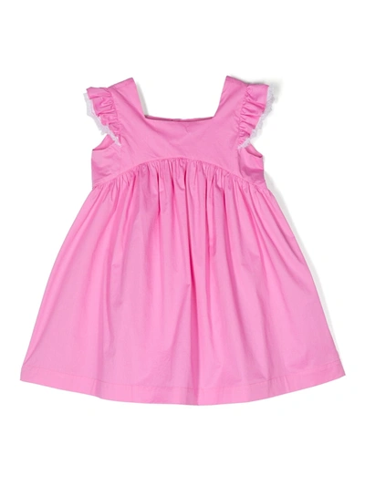 Il Gufo Babies' Girls Pink Cotton Ruffle Sleeve Dress
