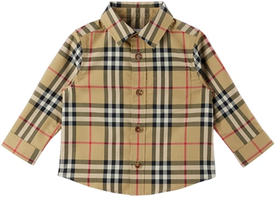 Burberry Baby Boys Vintage Check Shirt In Archive Beige Check