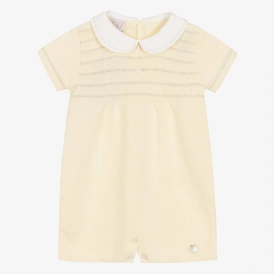 Paz Rodriguez Yellow Knitted Cotton Baby Shortie