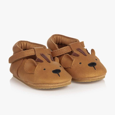 Donsje Brown Leather Tiger Baby Shoes