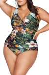 Artesands Into The Salt Delacroix One-piece Swimsuit In Navy