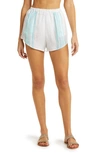 Vitamin A Tallows Stripe Linen Cover-up Shorts In Ecolinen Seychelle Stripe