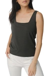 Cozy Earth Ultrasoft Square Neck Pajama Top In Charcoal