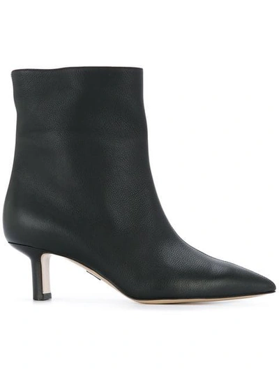 Paul Andrew Mangold Grained-leather Ankle Boots In Black
