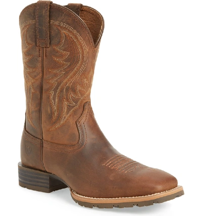 Ariat Hybrid Rancher Cowboy Boot In Distressed Brown Leather