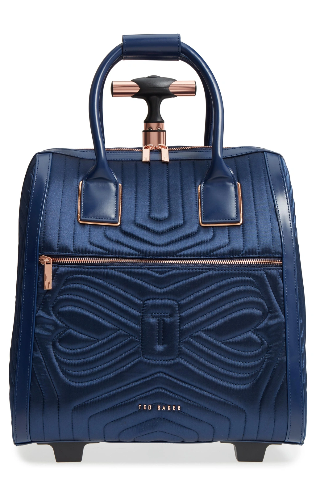 Ted Baker Anisee Quilted Wheeled Travel Bag Blue In Navy