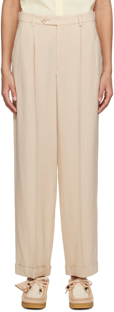 Apc A.p.c. Wide Leg Tailored Trousers In Cream