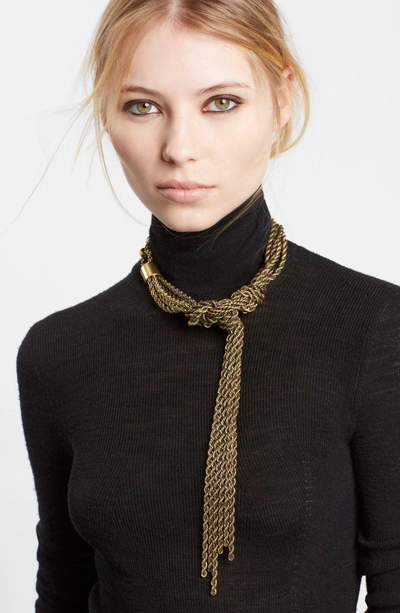 Lanvin Tight Knot Brass Necklace In Gold