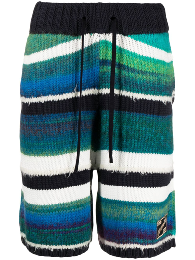 Nahmias Green Striped Knitted Shorts