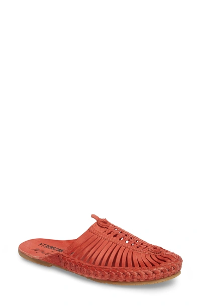 Matisse Morocco Woven Mule In Red Leather