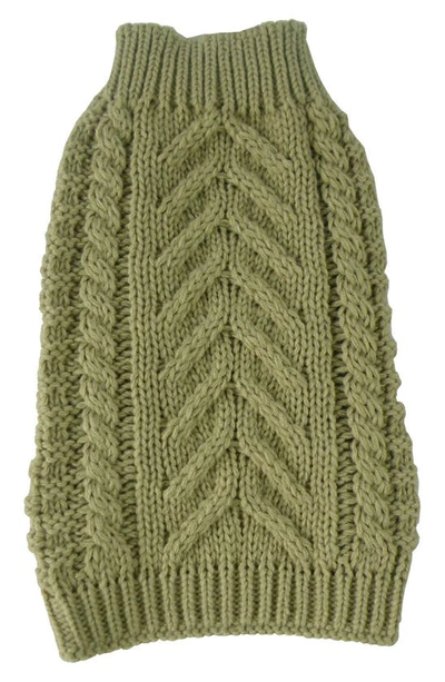 Pet Life Swivel Swirl Heavy Cable Knit Sweater In Tan Brown
