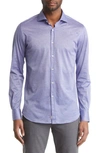 Canali Men's Woven Cotton Button-up Shirt In Purple