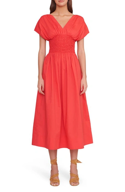 Staud Jackson Dress In Cherry Red