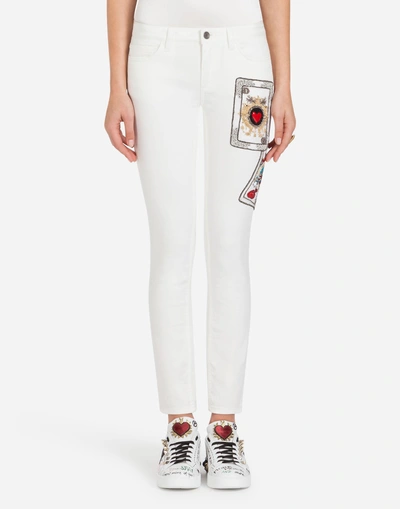 Dolce & Gabbana Pretty Fit Jeans In Stretch Denim In White