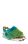 Ugg Holly Genuine Shearling Sandal In Blue Multi