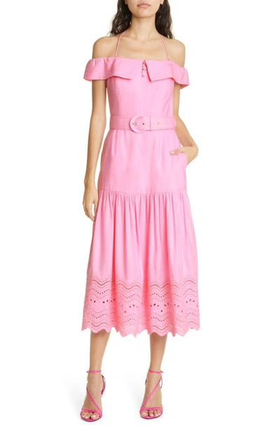 Rebecca Vallance Emile Midi Dress In Baby Pink