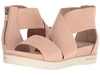 Eileen Fisher Sport Platform Sandal In Latte Nubuck