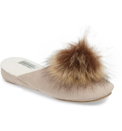 Patricia Green Pretty Pouf Slipper In Sand Suede