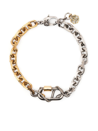 Alexander Mcqueen Chunky Chain-link Bracelet In Neutrals