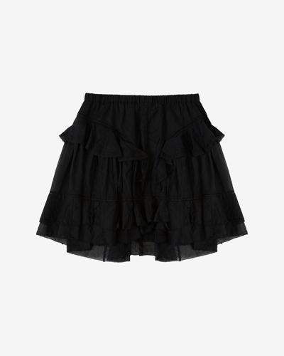 Isabel Marant Étoile Moano Organic-cotton Ruffled Miniskirt In Black