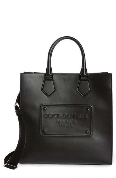 Dolce & Gabbana Shopper Mit Logo-patch In Black